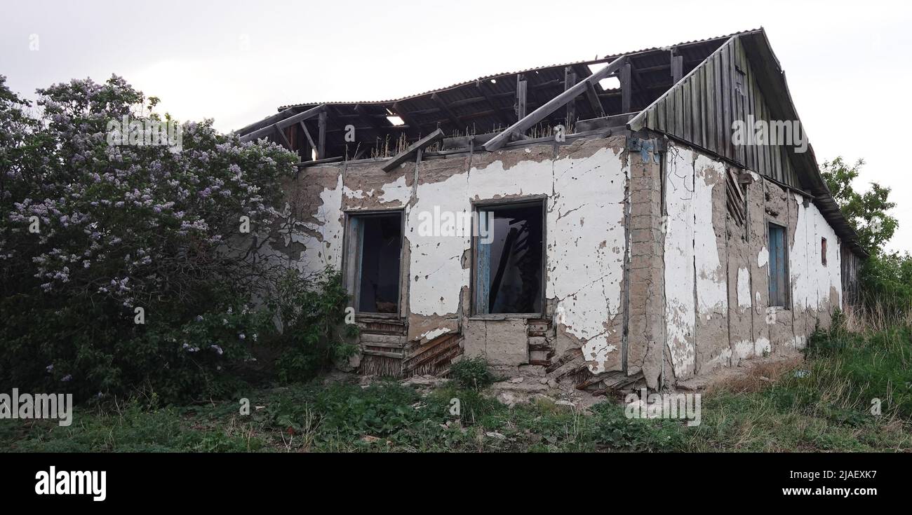 View of an old abandoned house Stock Photo