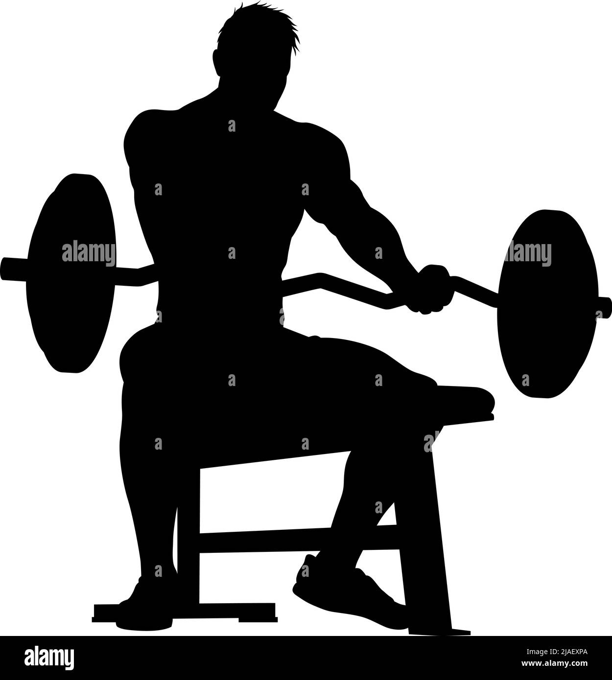 Weight Lifting Man Weightlifting Silhouette Stock Vector