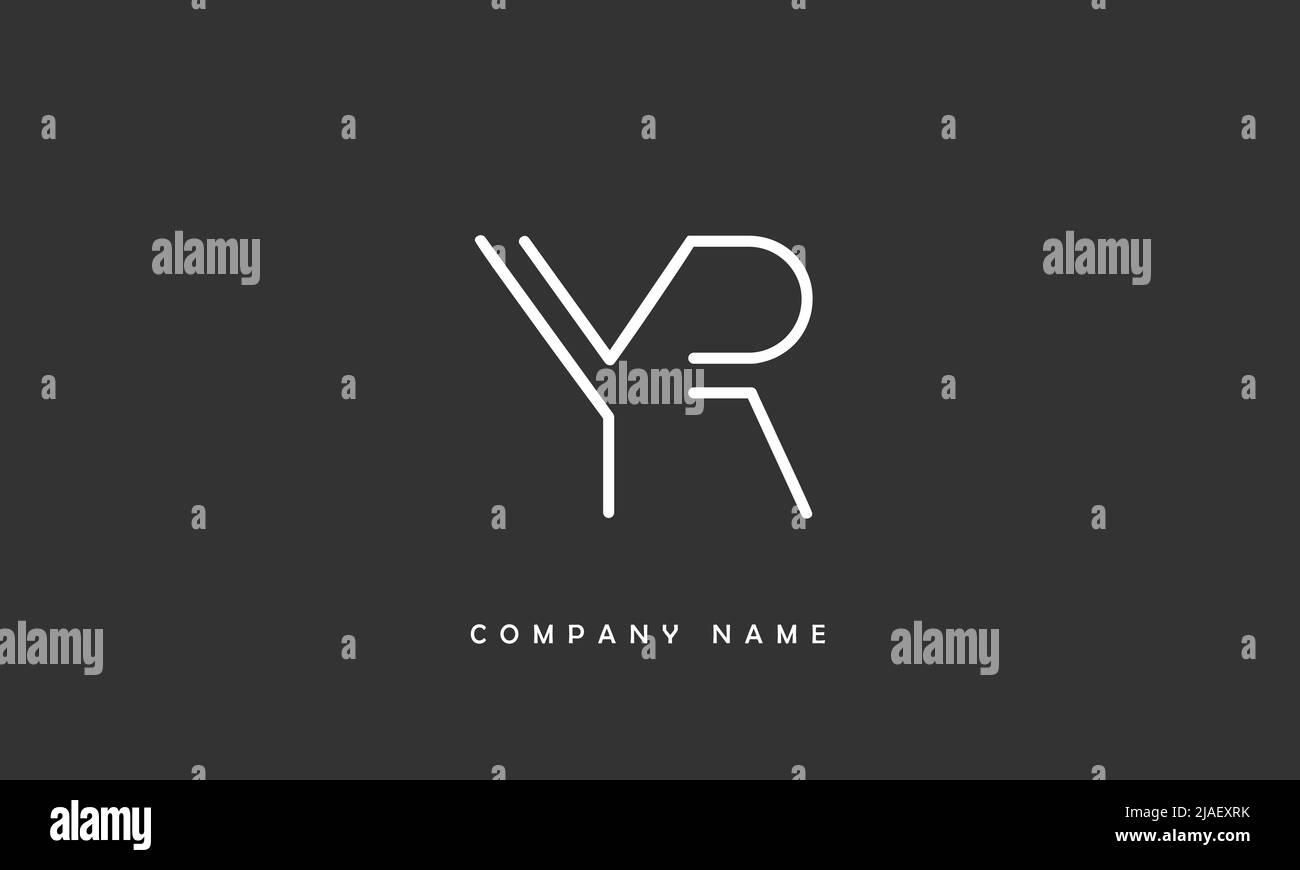 YR, RY Alphabets Letters Logo Monogram Stock Vector