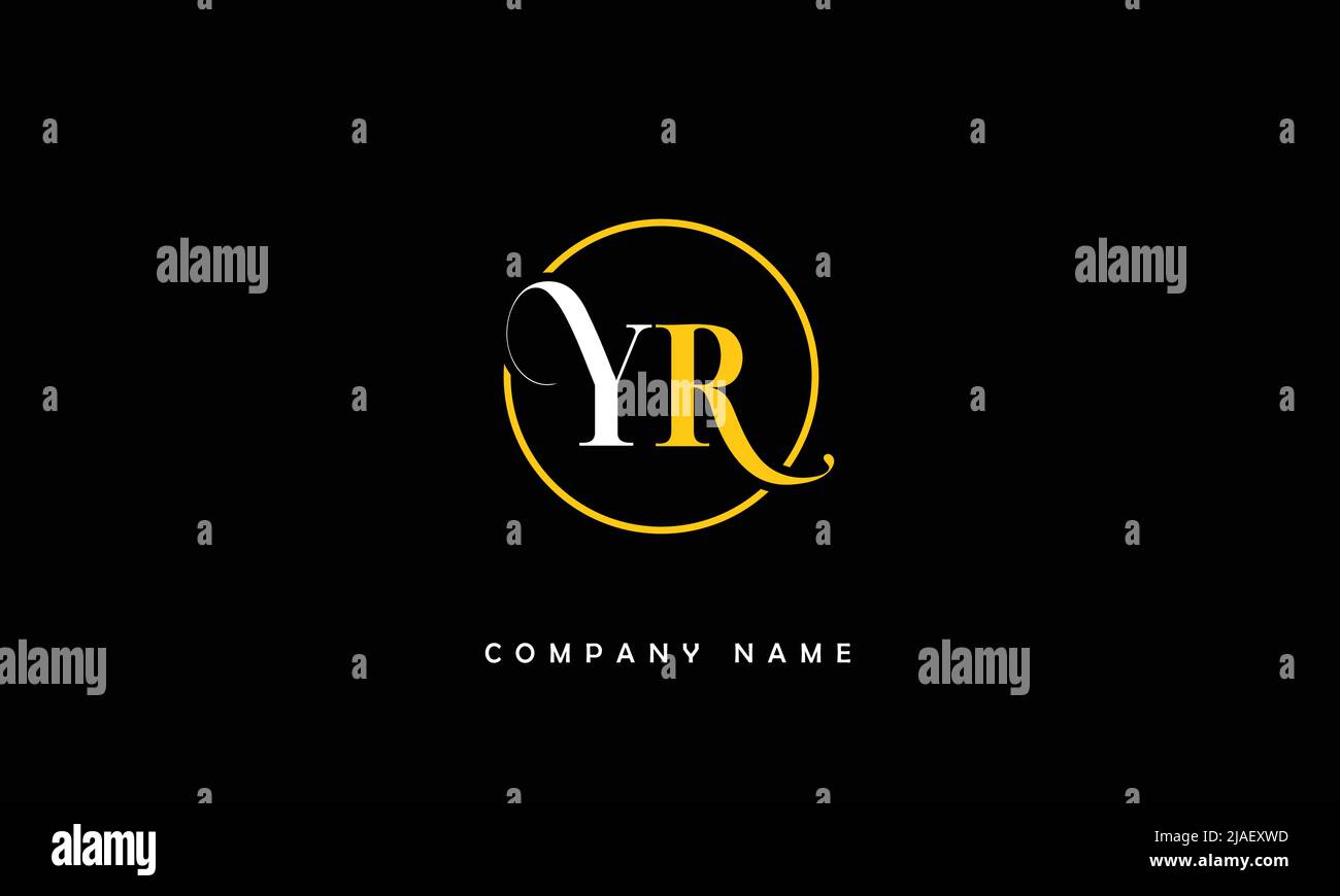 YR, RY Alphabets Letters Logo Monogram Stock Vector