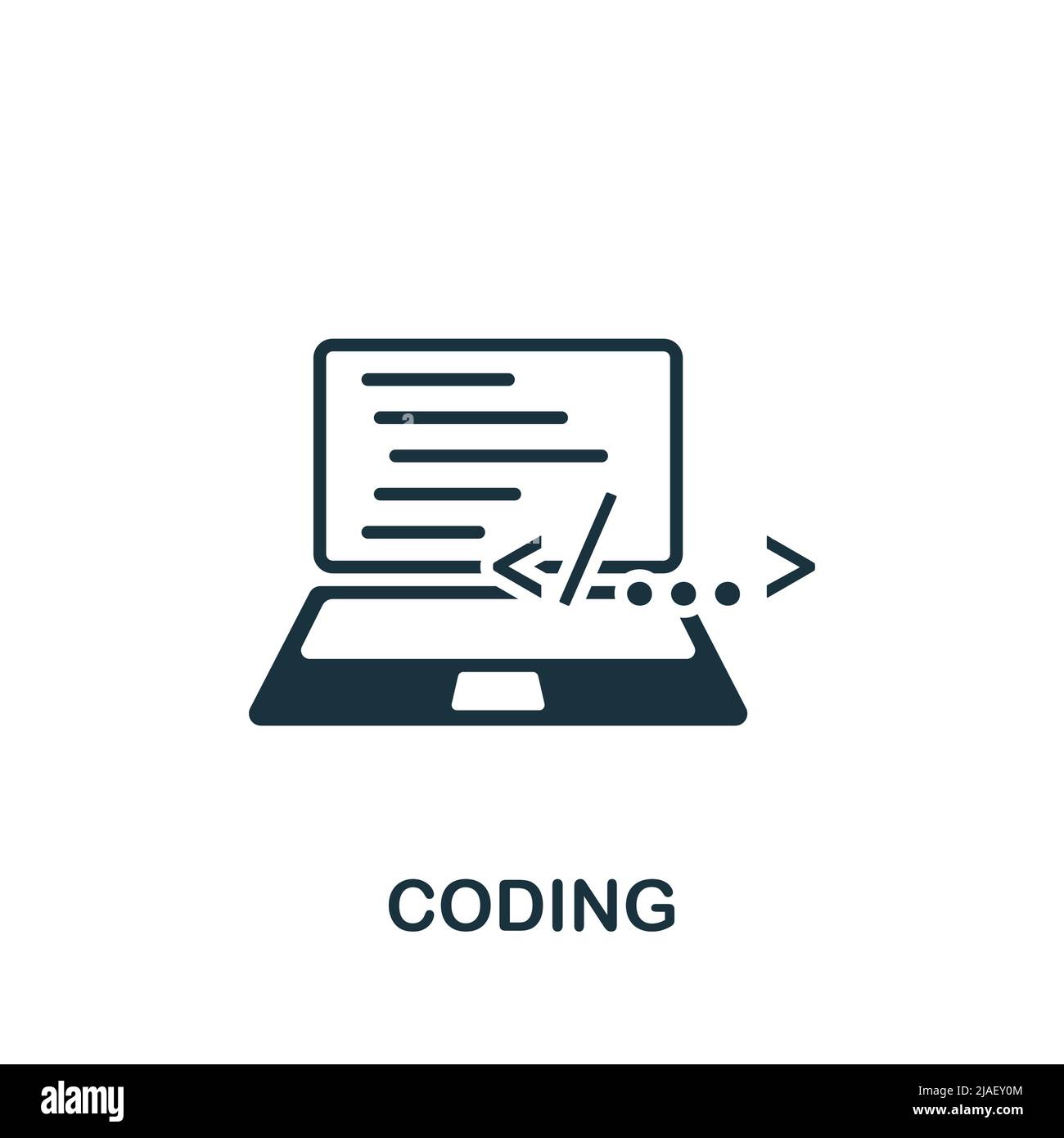 Coding icon. Monochrome simple Web Design icon for templates, web ...