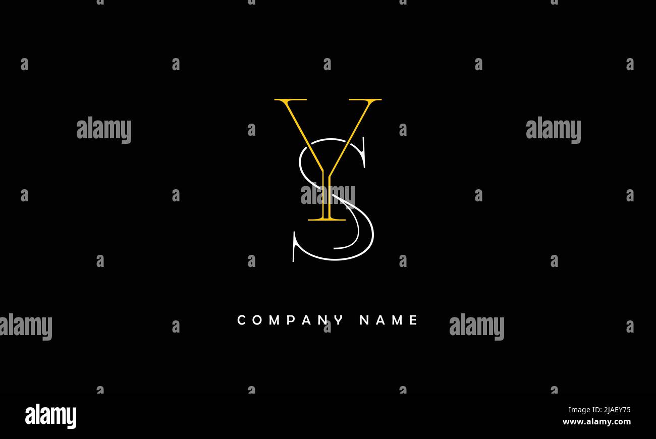 YS, SY Alphabets Letters Logo Monogram Stock Vector