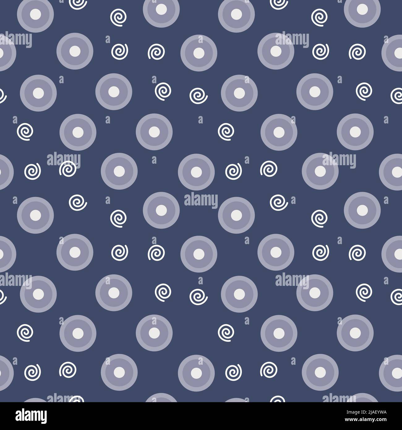Abstract geometric round shapes pattern on dark blue background. Stock Vector
