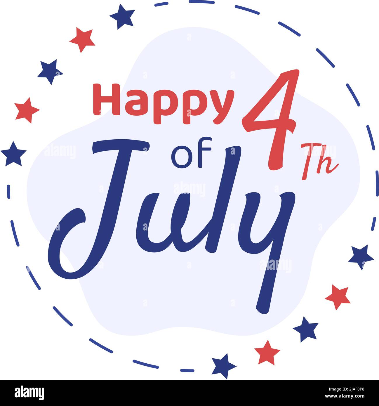 4th July Happy Independence Day USA Holiday Cartoon Illustration with ...