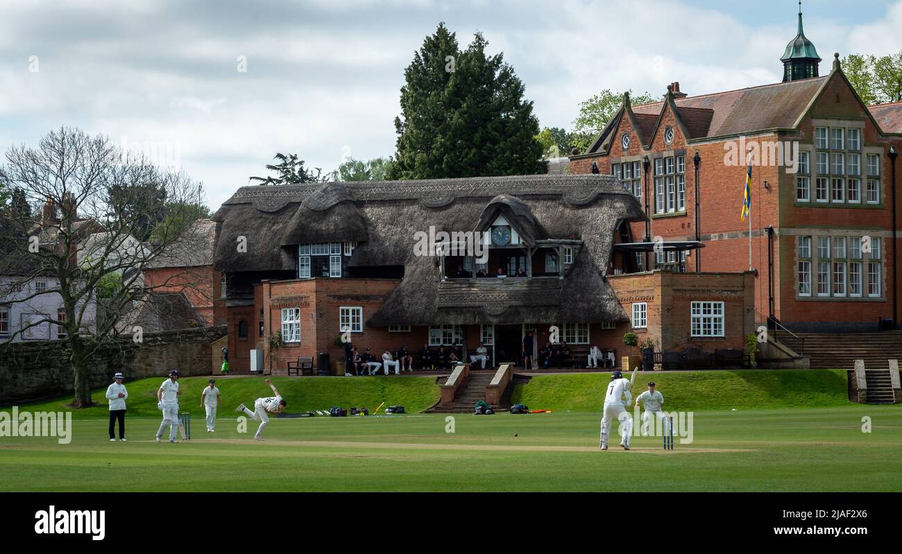 Derbyshire CCC 2nd XI against Durham in a Second XI Championship match. Played at Repton School Derbyshire Stock Photo