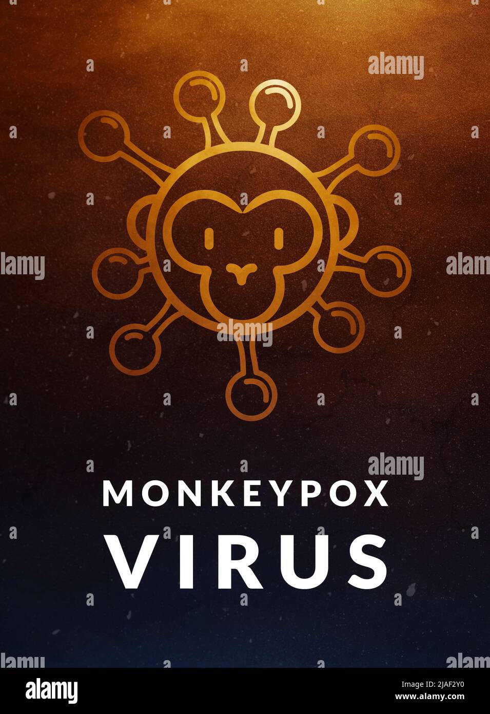 Monkeypox infection pandemic banner. Virus design with text on dark ...
