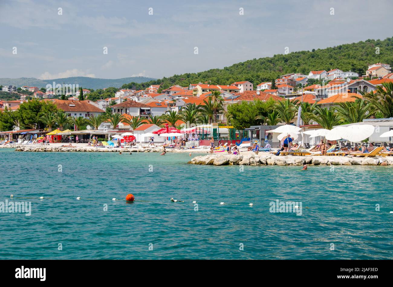 Okrug Gornji in Croatia near Trogia - Croatia Riviera, Beach and Bars Stock Photo
