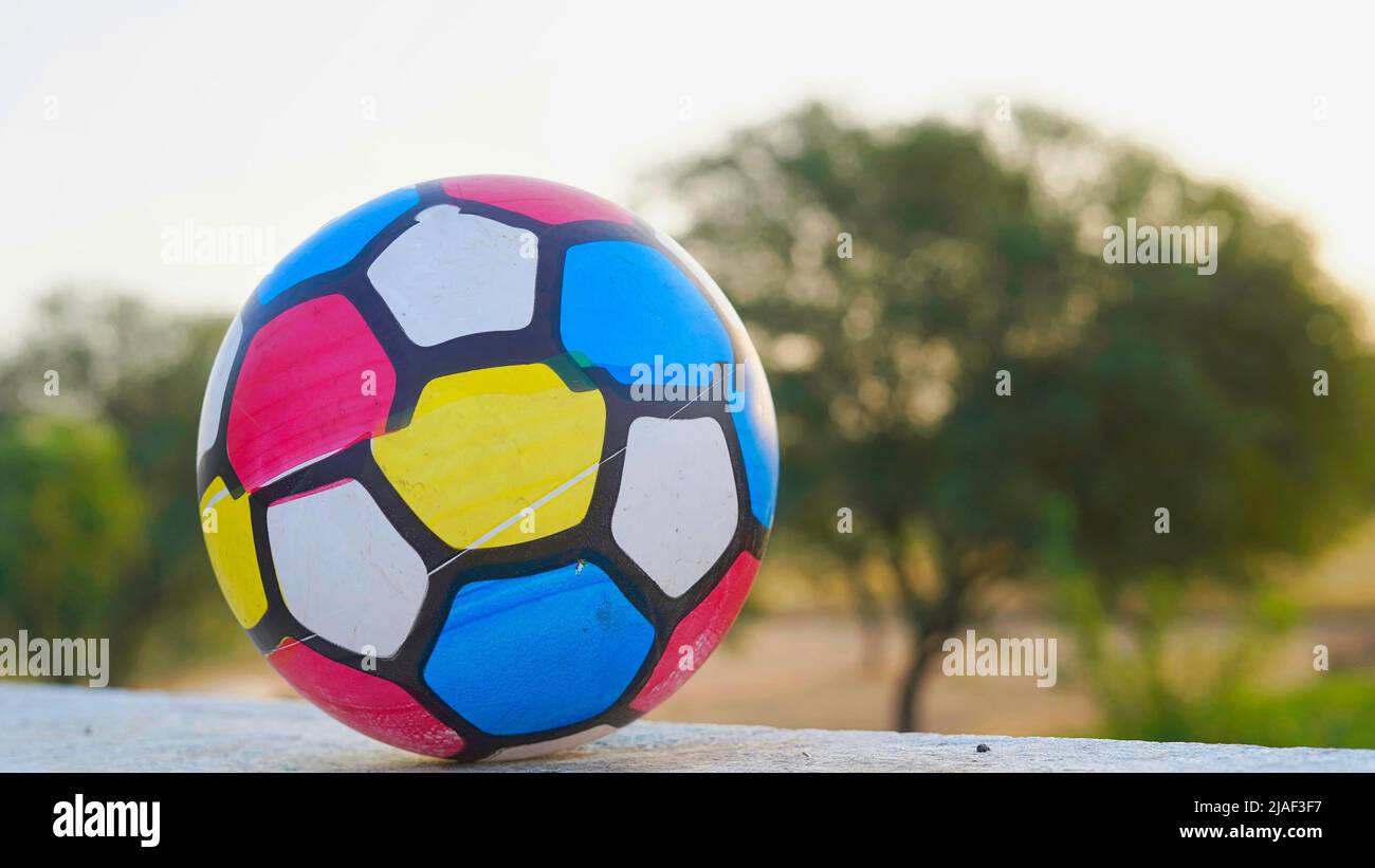 Yellow and blue soccer ball hi-res stock photography and images - Alamy