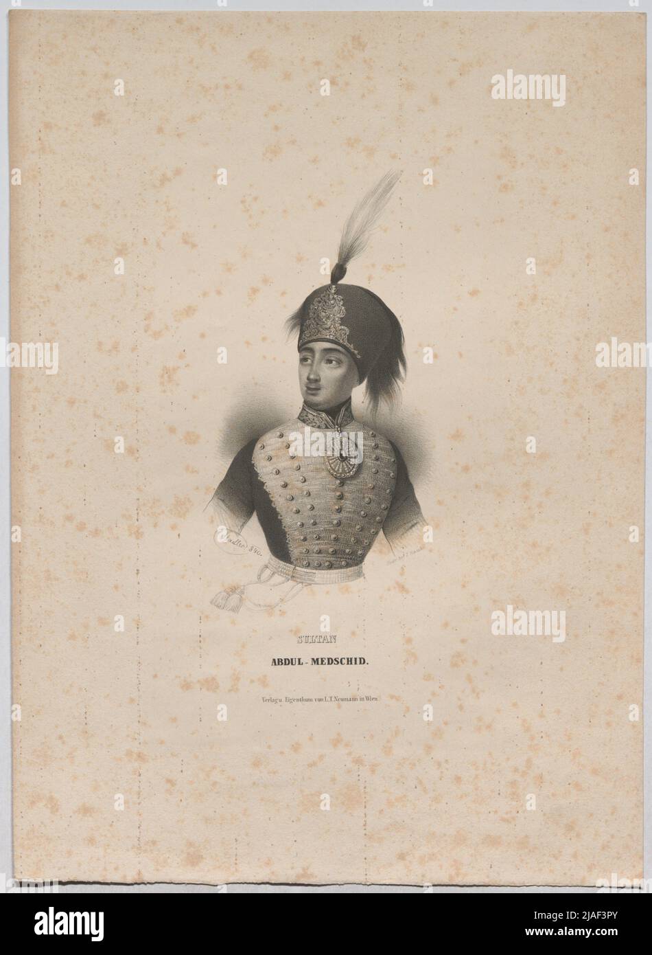 Sultan Abdulmecid I .. Johann Stadler (1804—1859), Lithographer Stock Photo