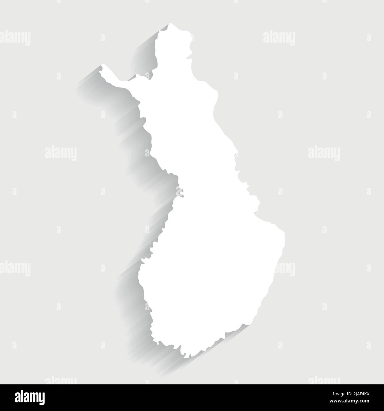White Finland map on gray background, vector, illustration, eps 10 file Stock Vector