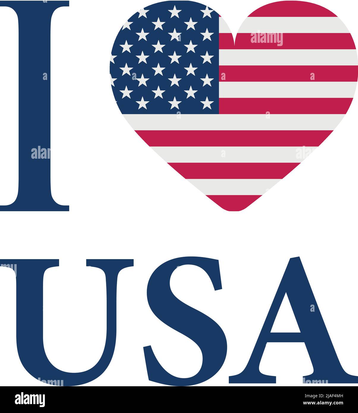 I love USA, flag of the united states of America Vector illustration