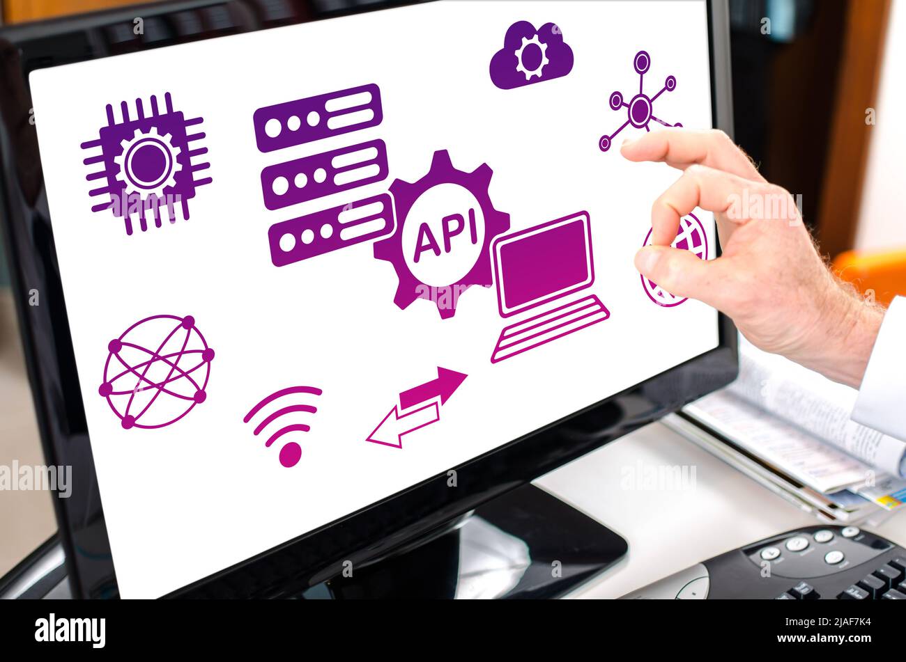 Api concept shown on a computer screen Stock Photo