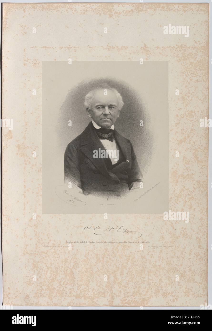 Andreas von Ettingshausen. Rudolf Hoffmann, Lithographer, after: Carl (C.) by Jagemann (1819-1883), Photographer, Höfelich's widow, printer, George André Lenoir (1825-1909), publishing house Stock Photo
