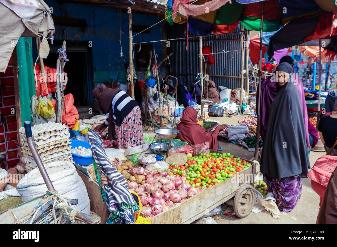 Local Food Market in Hargeisa Stock Photo