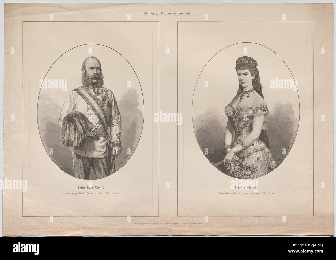 Emperor Franz Josef I.; Empress Elisabeth ". Emperor Franz Joseph I and
