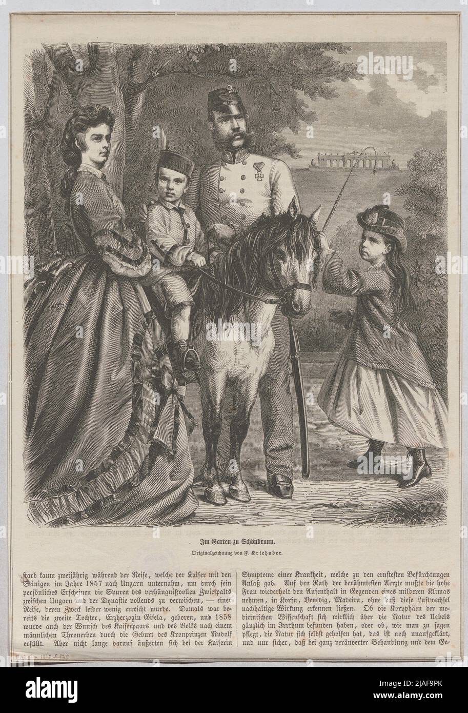 In the garden of Schönbrunn. ". Emperor Franz Joseph I, Empress