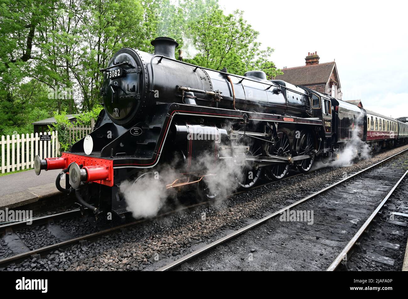Sheffield Park, West Sussex, UK-May 29 2022: BR Standard Class 5 73082 ...