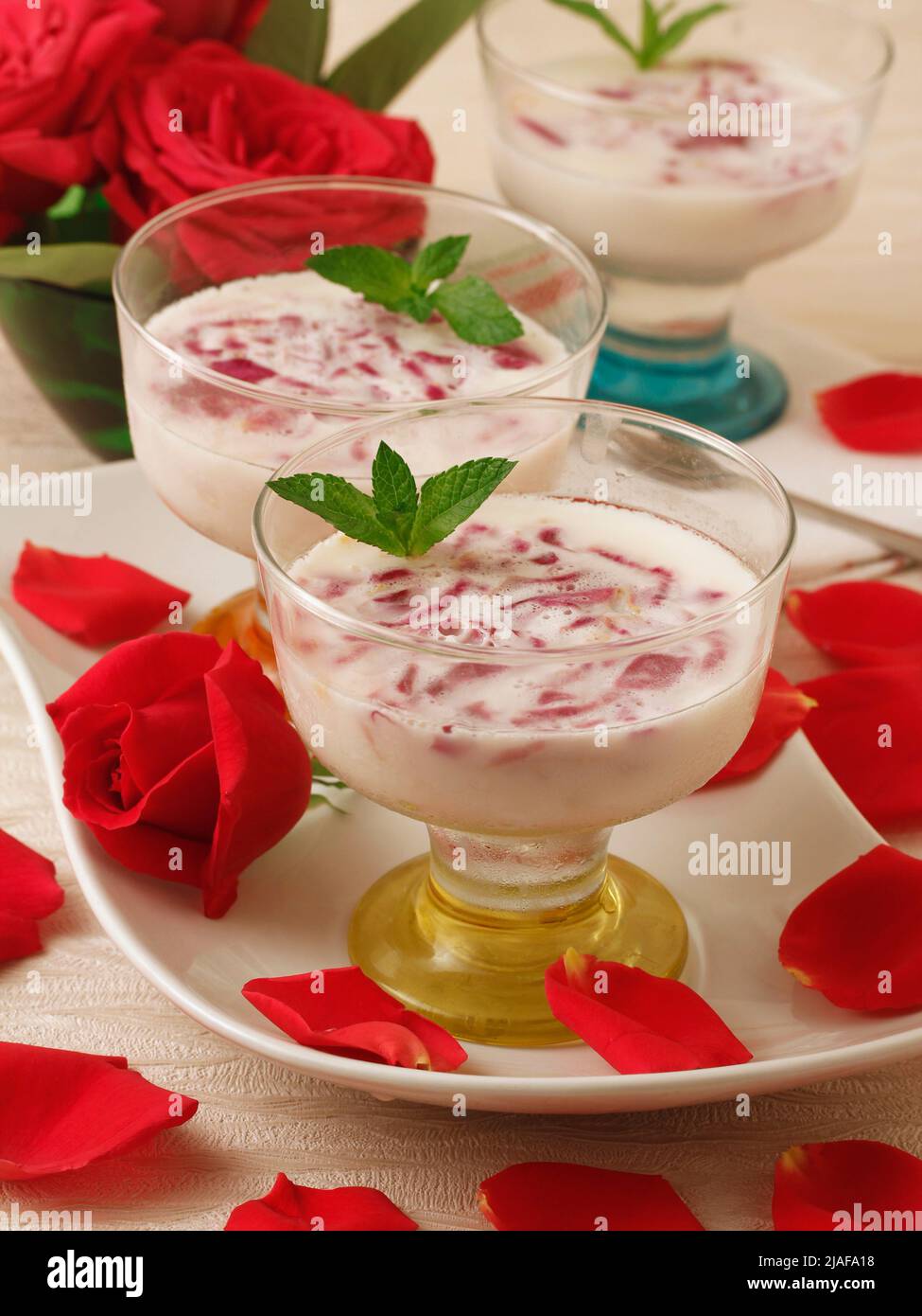 Curd and roses. Stock Photo