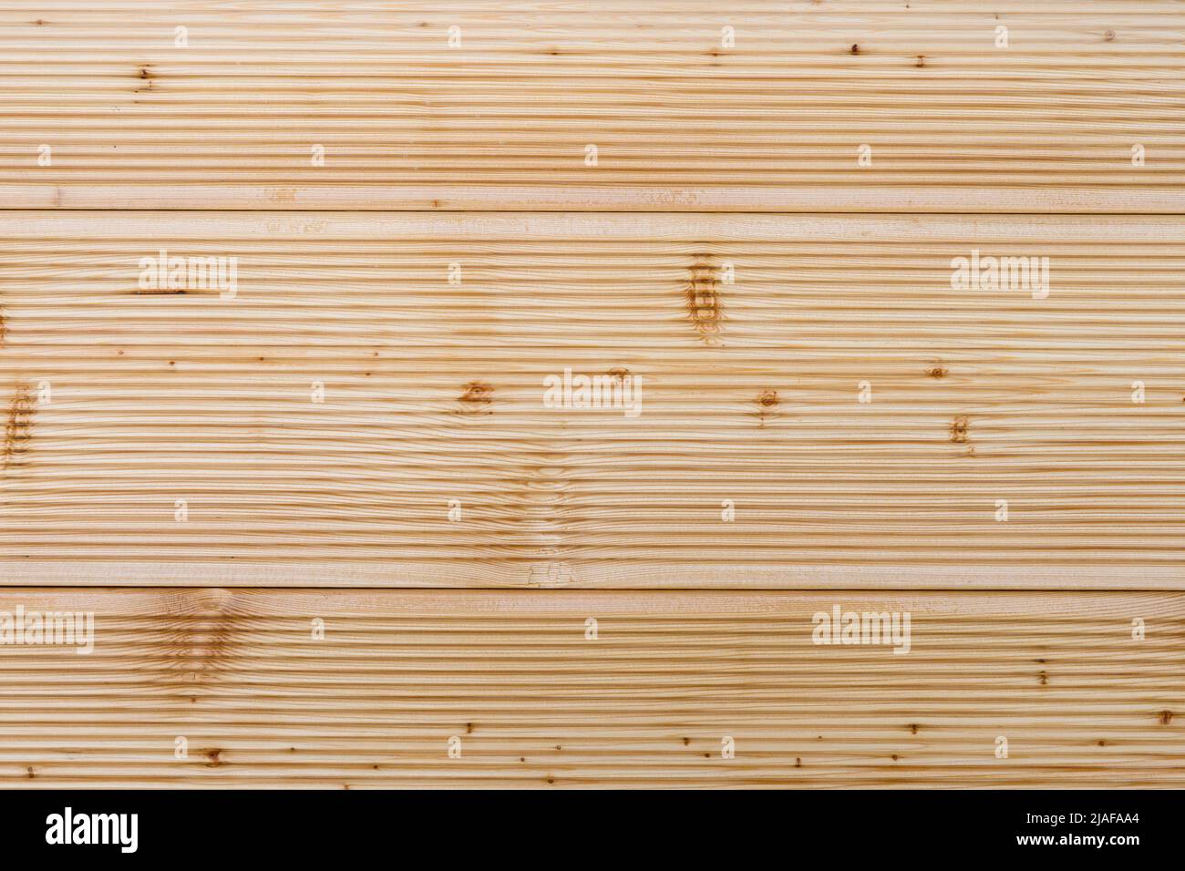 Larch floor painted special protective oil as wooden board, pattern or background. Top view. Stock Photo