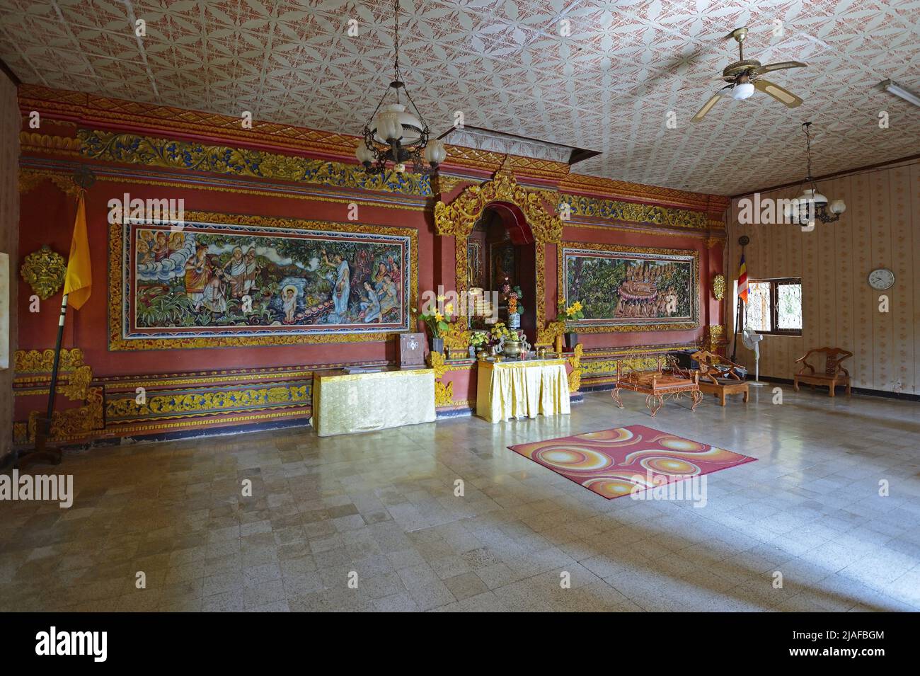Prayer room of the Buddhistic monastery Brahma Vihara, Indonesia, Bali, Banjar Stock Photo