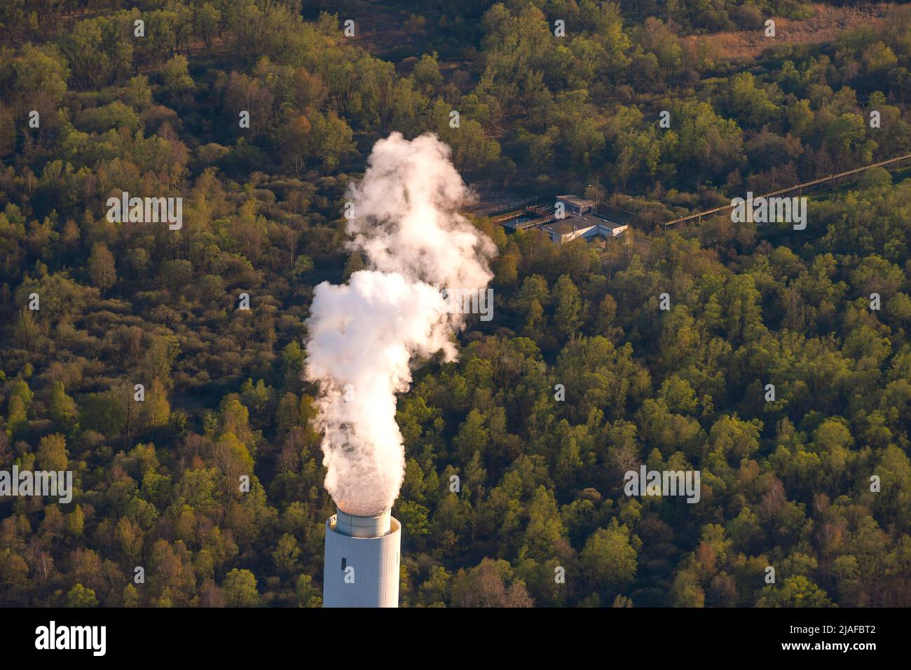 Uniper coal-fired power station Wilhelmshaven, chimney, 04/18/2022, aerial view, Germany, Lower Saxony Stock Photo