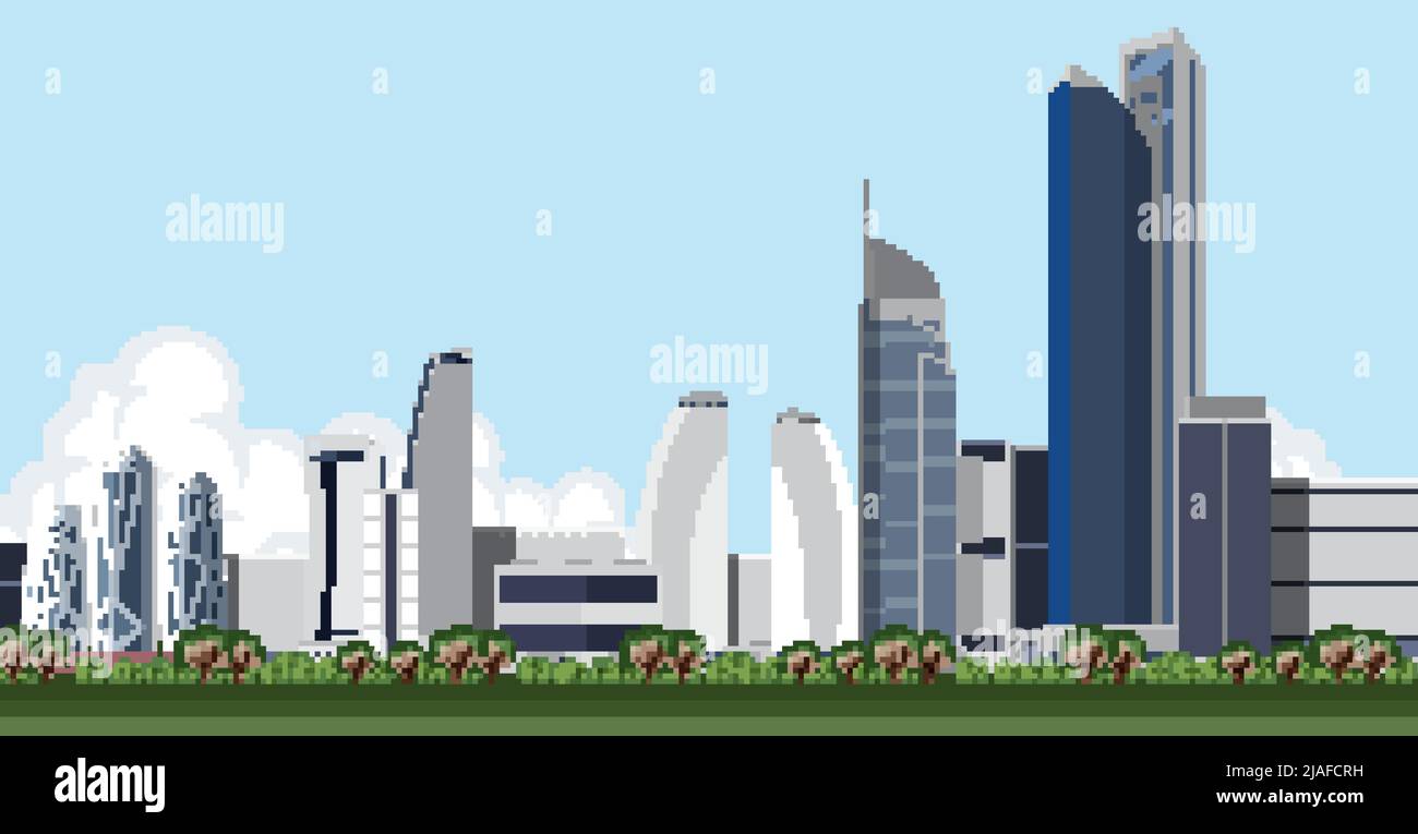 City skyscraper buildings background illustration Stock Vector Image ...