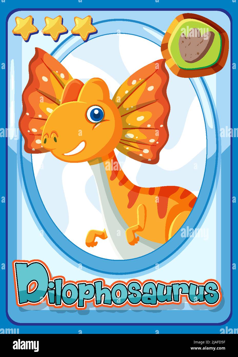 Dilophosaurus dinosaur cartoon card illustration Stock Vector Image ...
