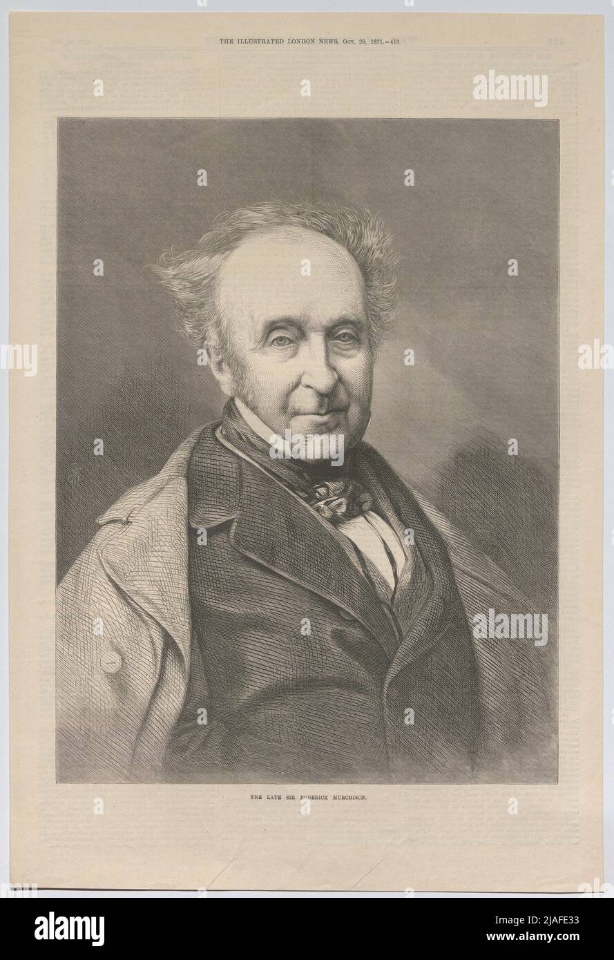 THE LATE SIR RODERICK MURCHISON.'. Roderick Murchison, Geologe (aus 'The Illustrated London News'). Unknown Stock Photo