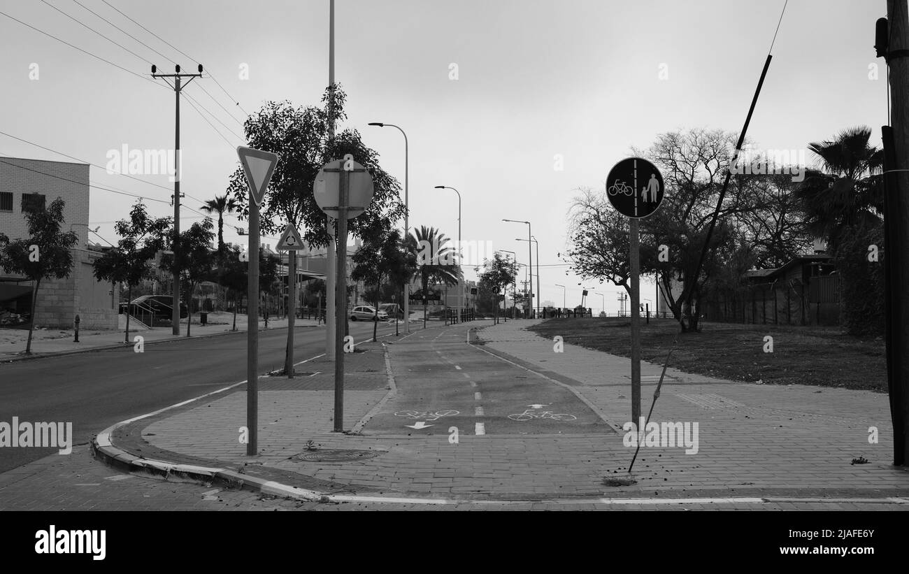 Road signs street Black and White Stock Photos & Images - Alamy