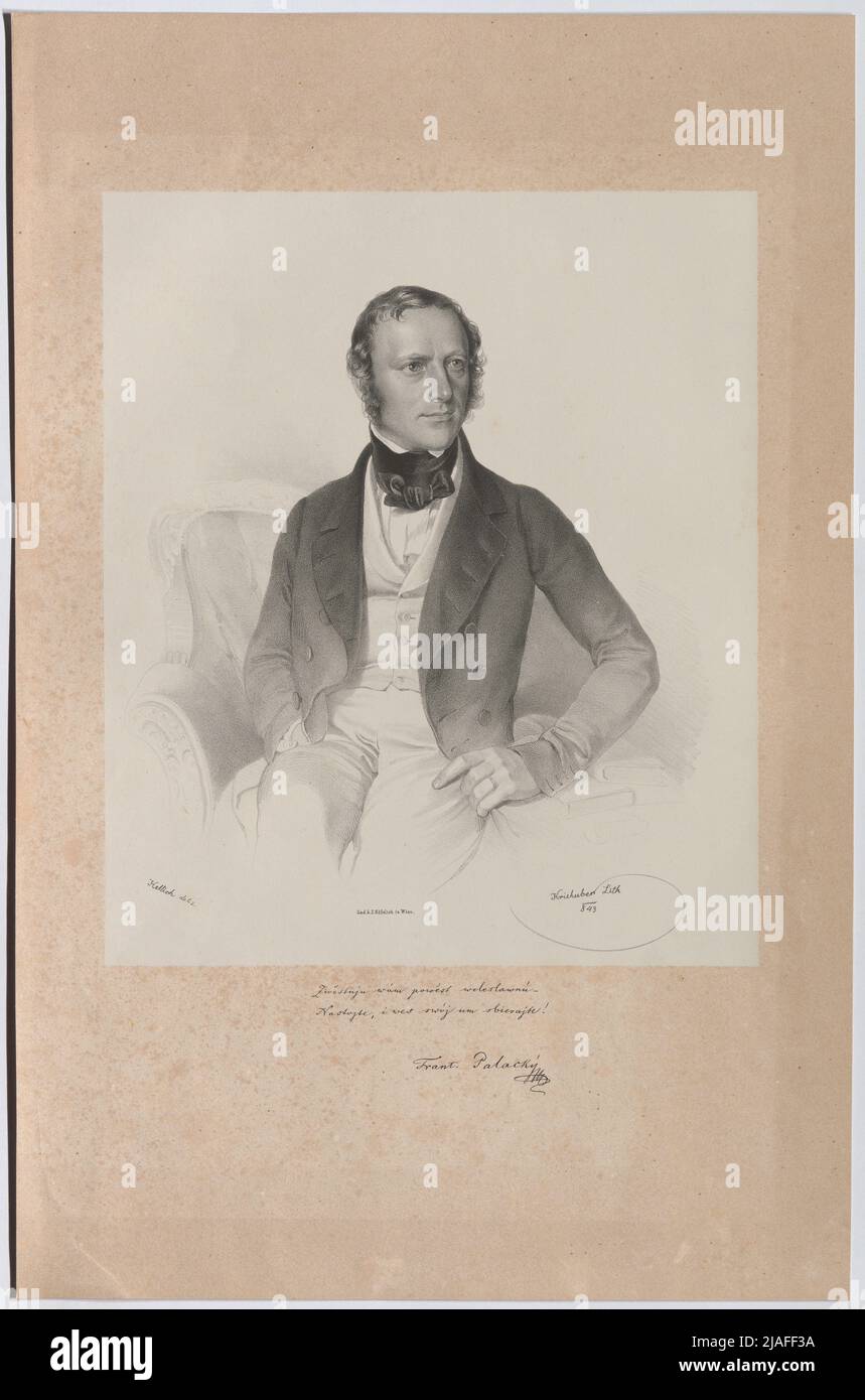 Frantisek Palacký. Josef Kriehuber (1800—1876), LithoGRAPHER, After: Joseph A. Hellich (1807—1880), Artist Stock Photo
