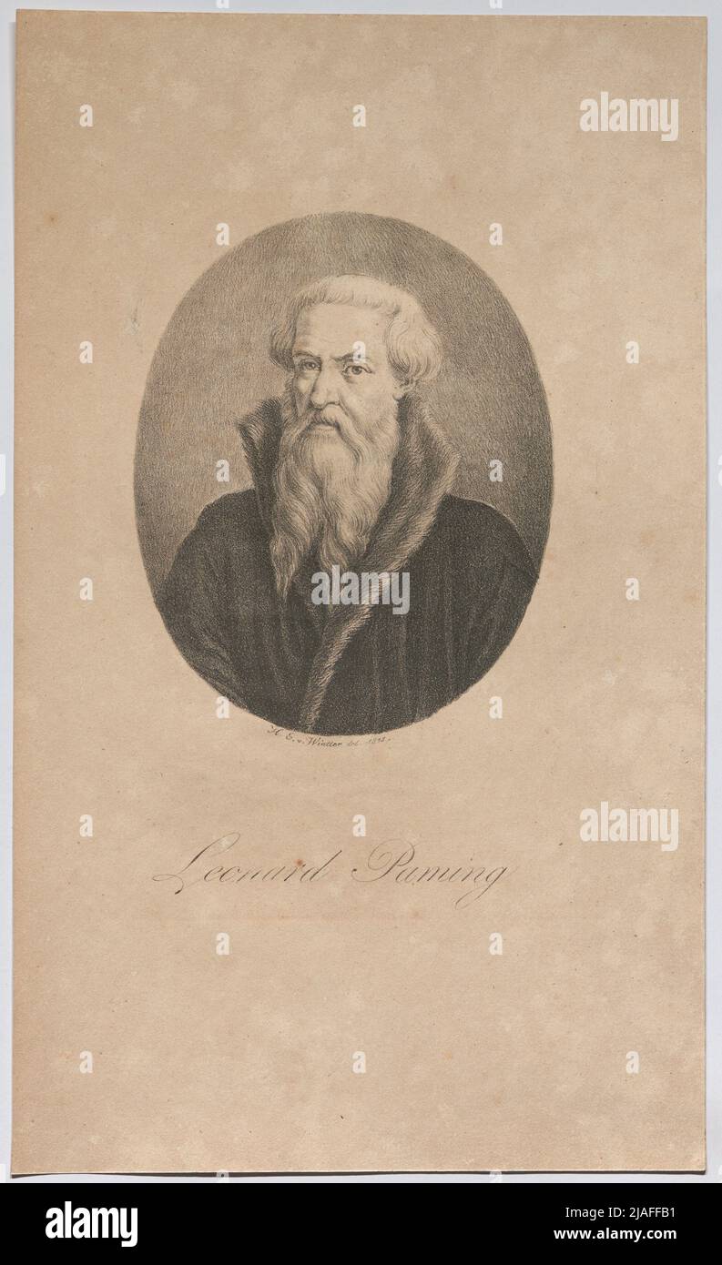Leonard Paming '. Leonhard Paminger, composer. Heinrich Eduard von Wintter (1788-1829), artist Stock Photo