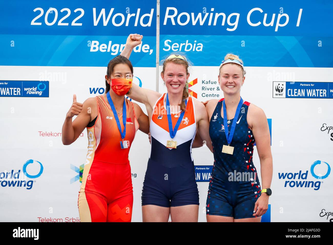 BELGRADE, SERBIA - MAY 29: Shiyu Lu of China, Karolien Florijn of the ...