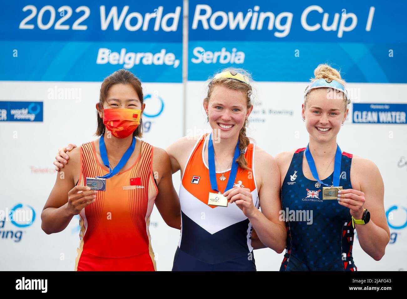 BELGRADE, SERBIA - MAY 29: Shiyu Lu of China, Karolien Florijn of the ...