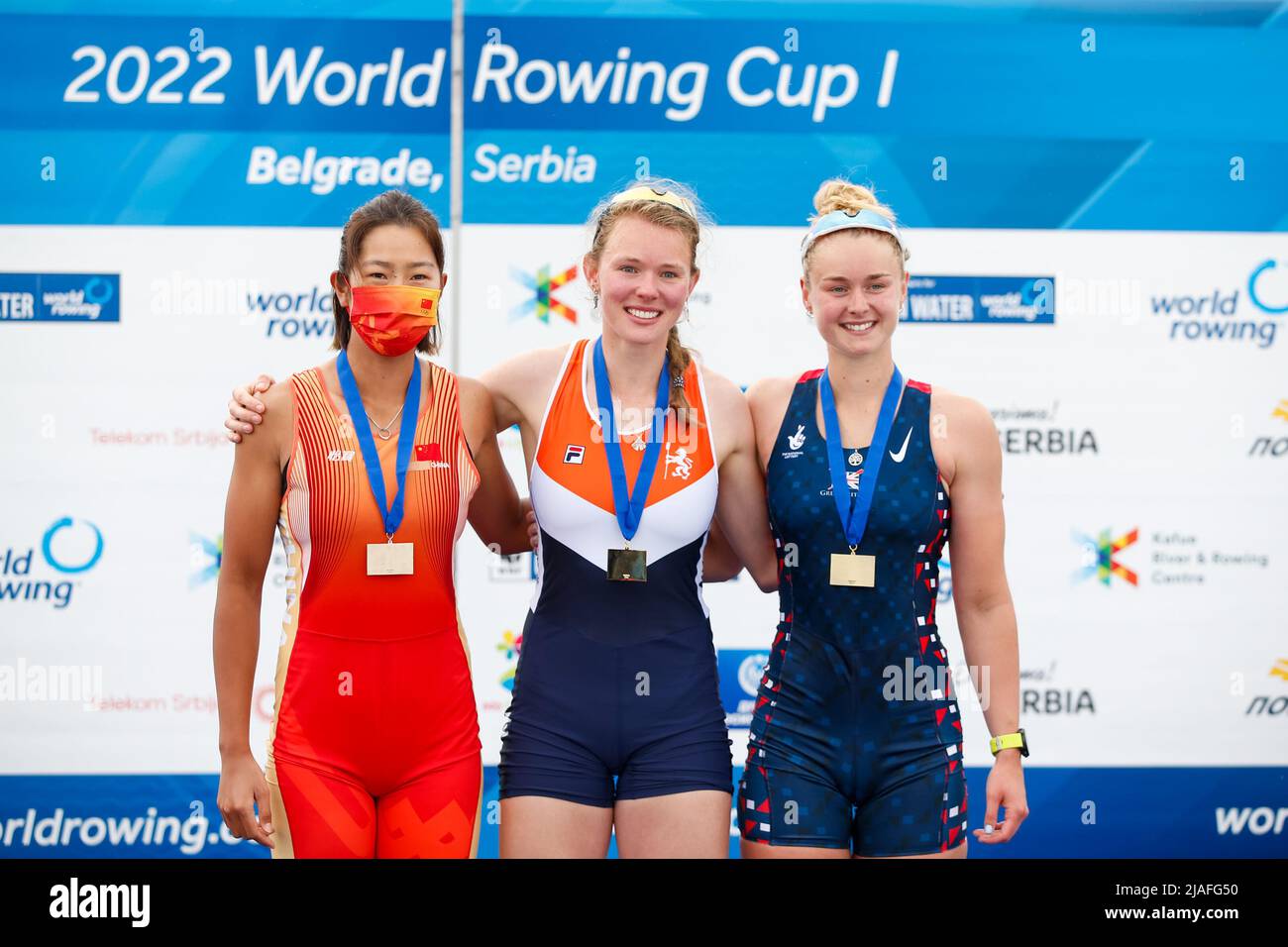 BELGRADE, SERBIA - MAY 29: Shiyu Lu of China, Karolien Florijn of the ...
