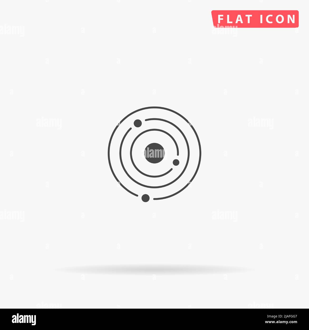 Solar system flat vector icon. Hand drawn style design illustrations. Stock Vector