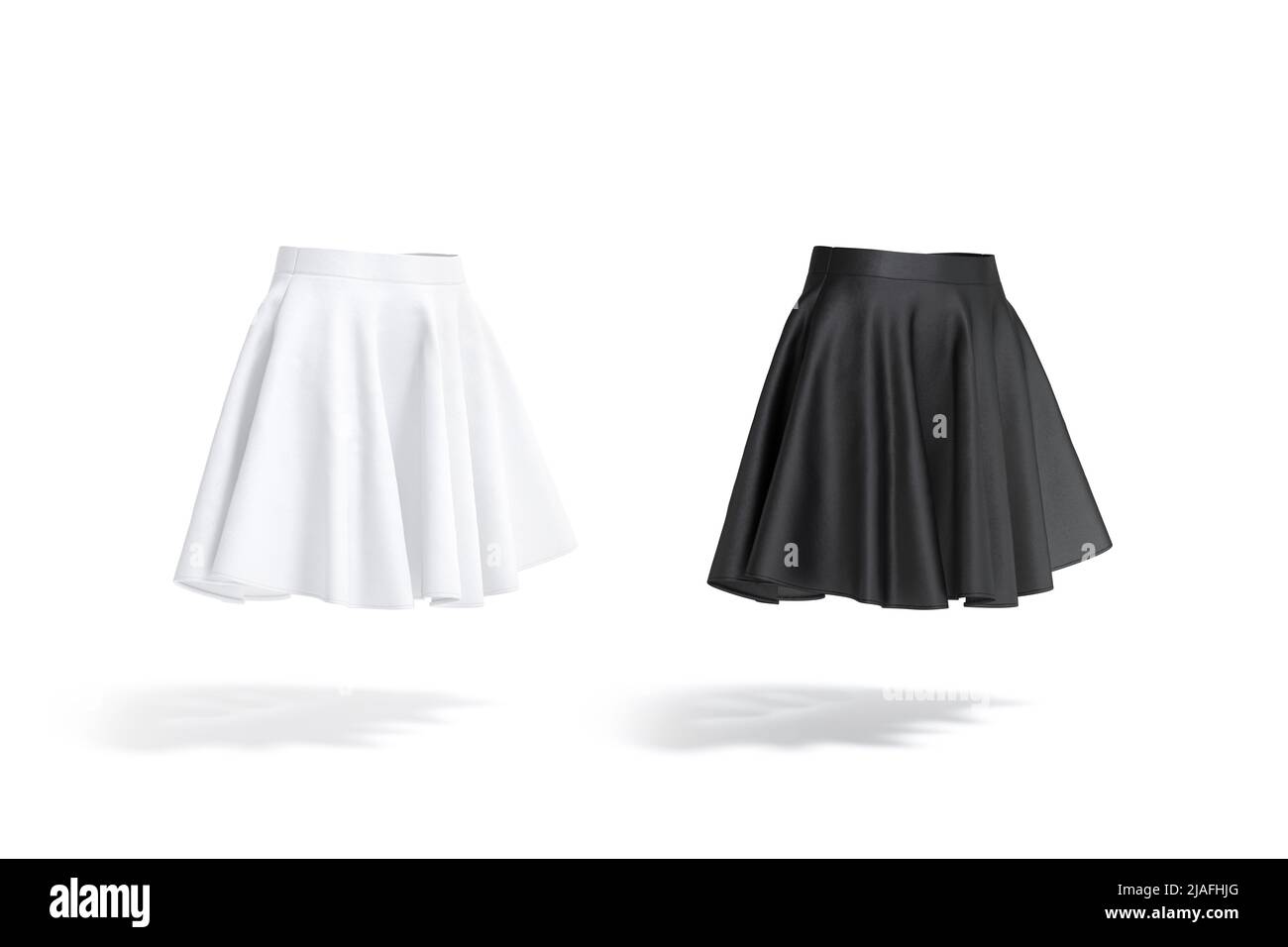 Blank black and white women mini skirt mockup side view Stock Photo Alamy