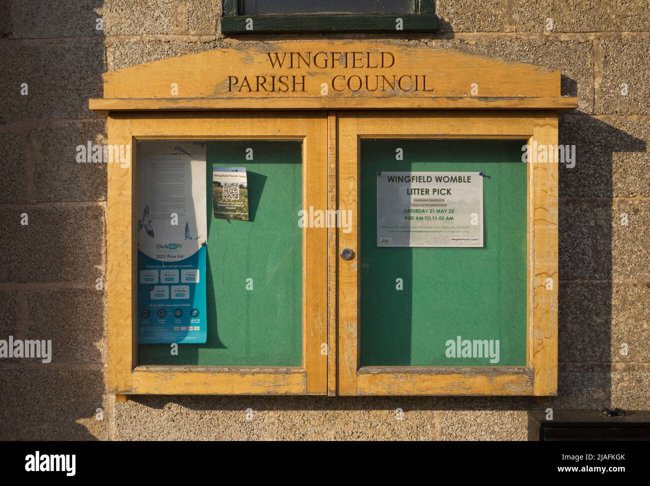 WINGFIELD PARISH COUNCIL NOTICE BOARD AT STOWFORD MANOR FARM,WILTSHIRE