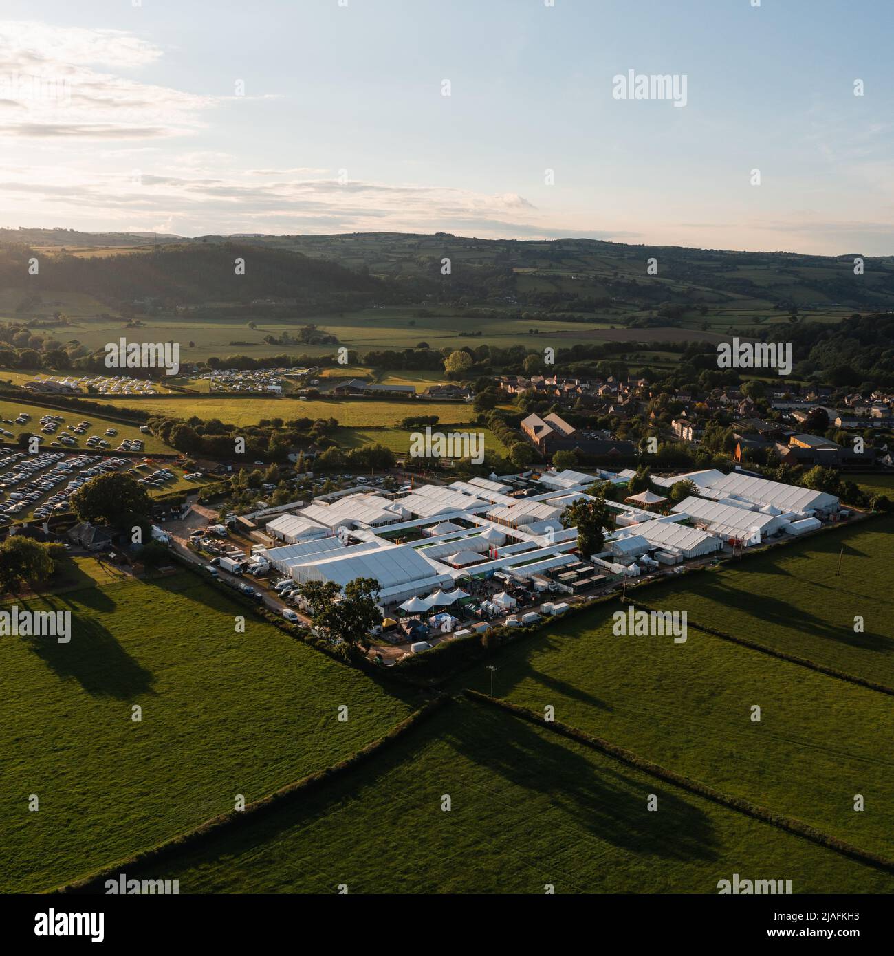 HayonWye, Wales, UK. 29th May, 2022. Sunset at Hay Festival 2022 in