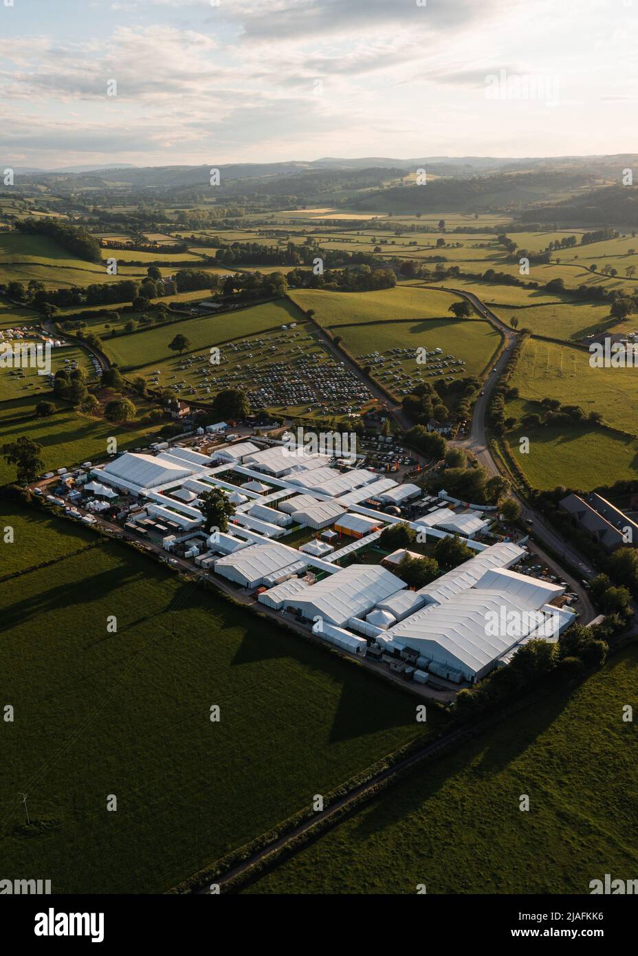HayonWye, Wales, UK. 29th May, 2022. Sunset at Hay Festival 2022 in