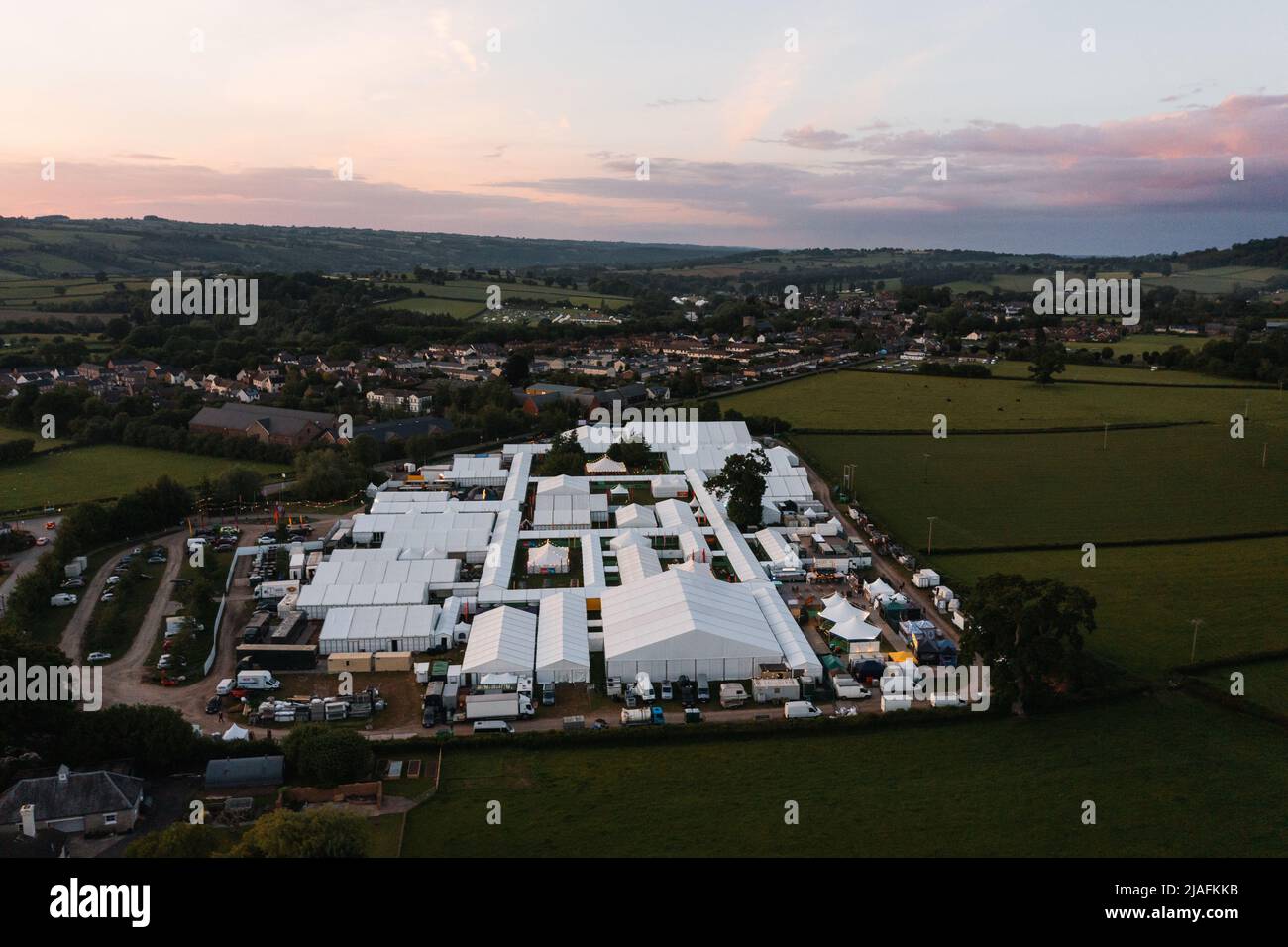 HayonWye, Wales, UK. 29th May, 2022. Sunset at Hay Festival 2022 in
