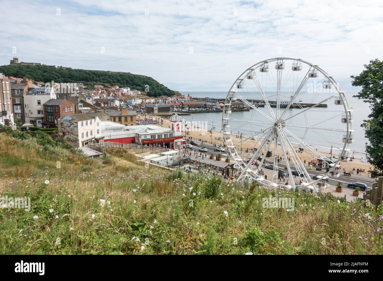 Looking down on South Bay Beach and the Big Wheel in Scarborough, North
