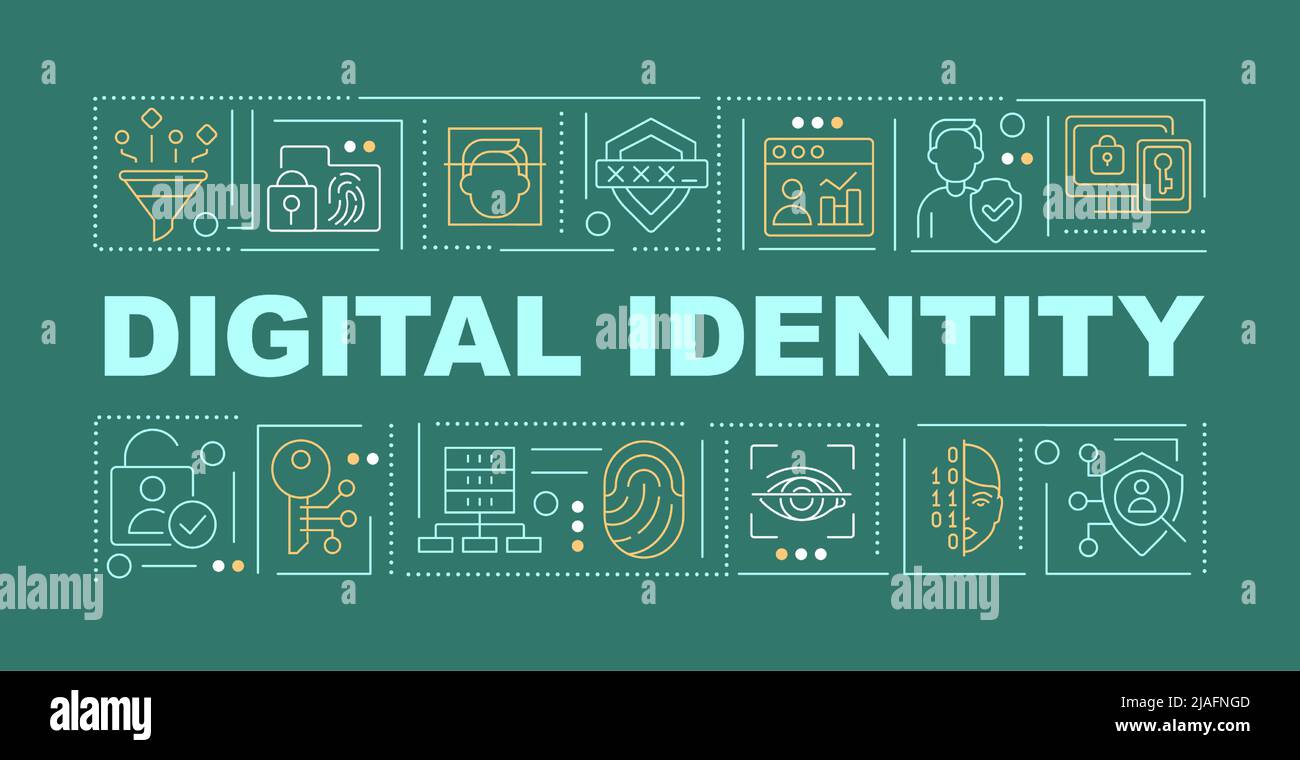 Digital identity word concepts green banner Stock Vector Image & Art