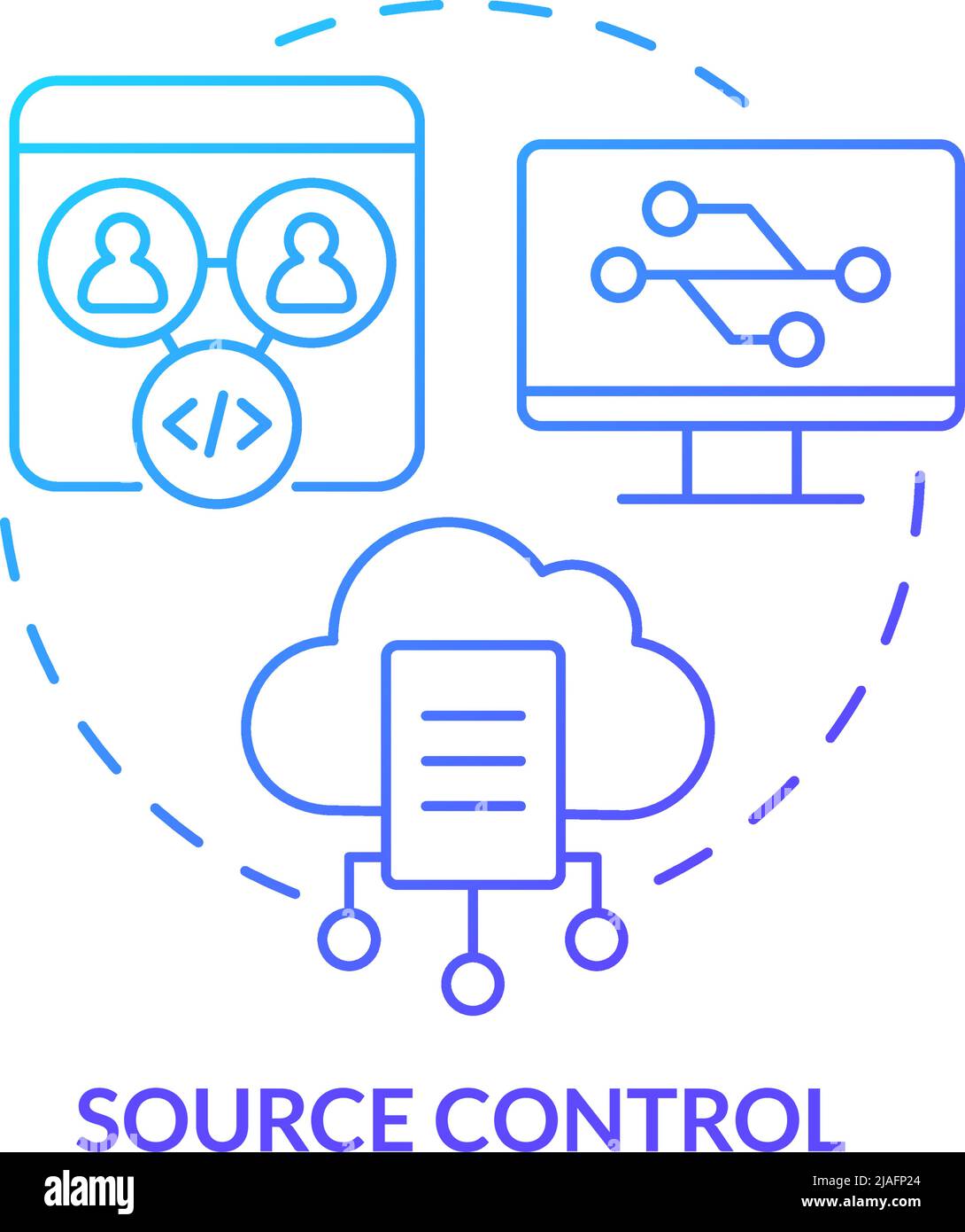 Source control blue gradient concept icon Stock Vector Image & Art - Alamy