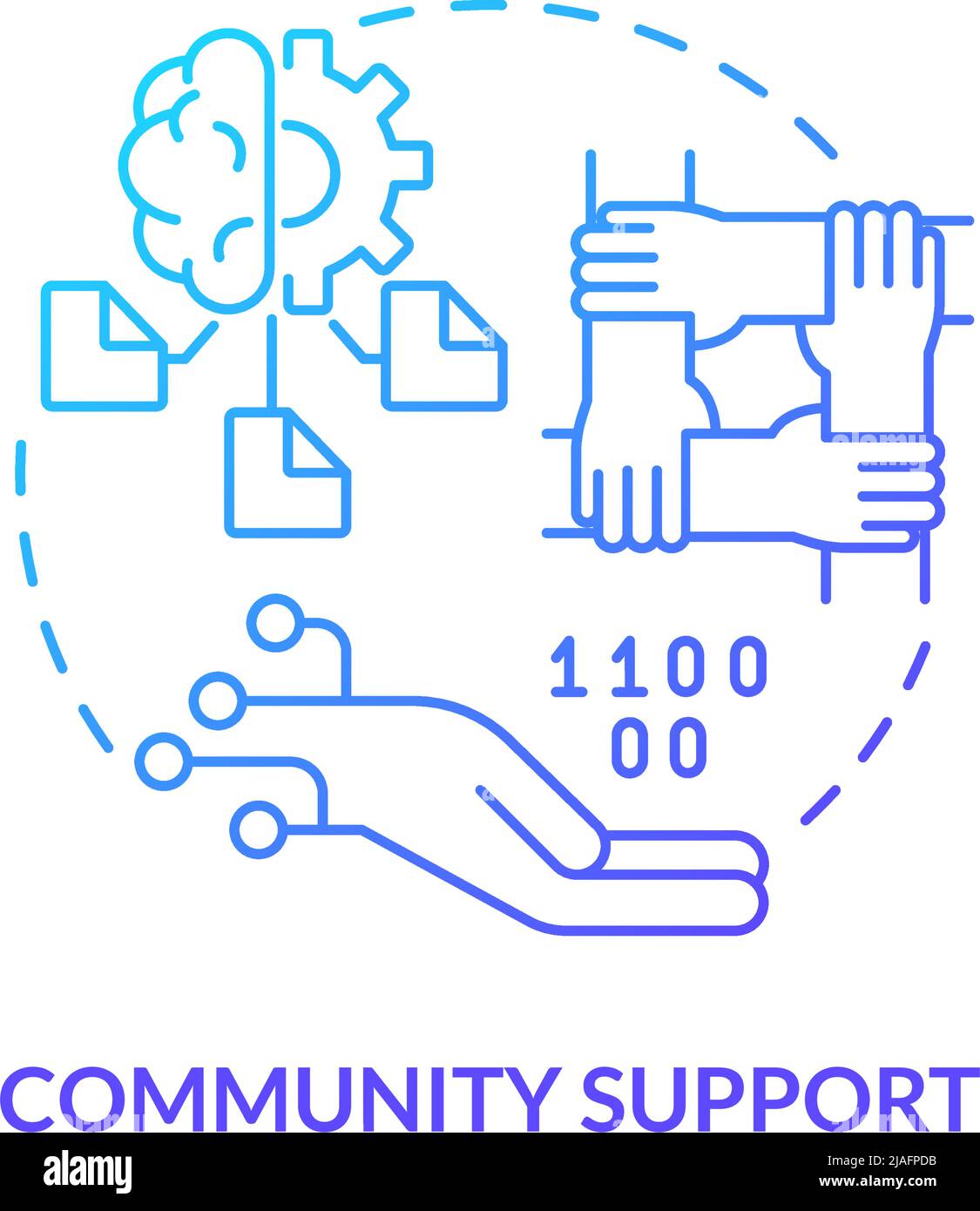 Community support blue gradient concept icon Stock Vector Image & Art ...