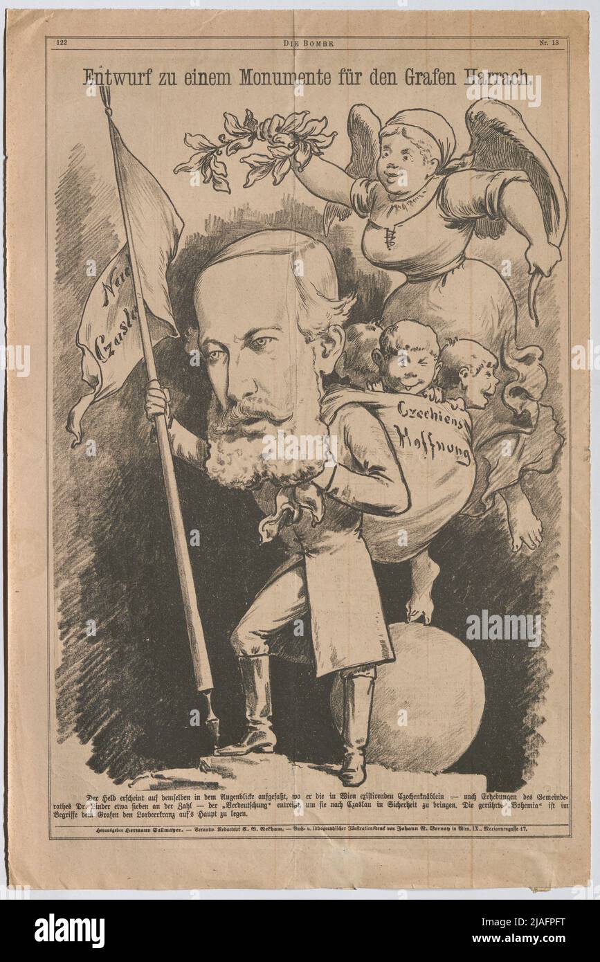 Harach Design for a monument for Count Harrach (cartoon with text from