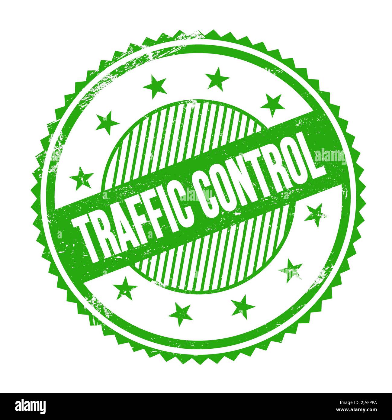 Traffic Control Sign Wraps TRAFFIC CONTROL text written on green grungy zig zag borders round ...