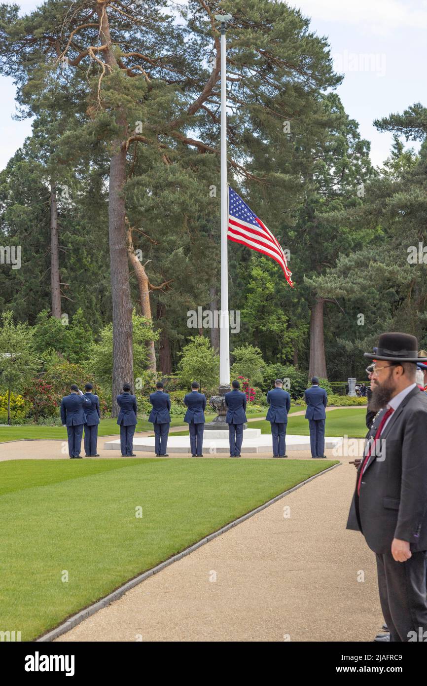 The Firing Party at the Memorial Day Service at the American Military Cemetery at Brookwood, Surrey Stock Photo