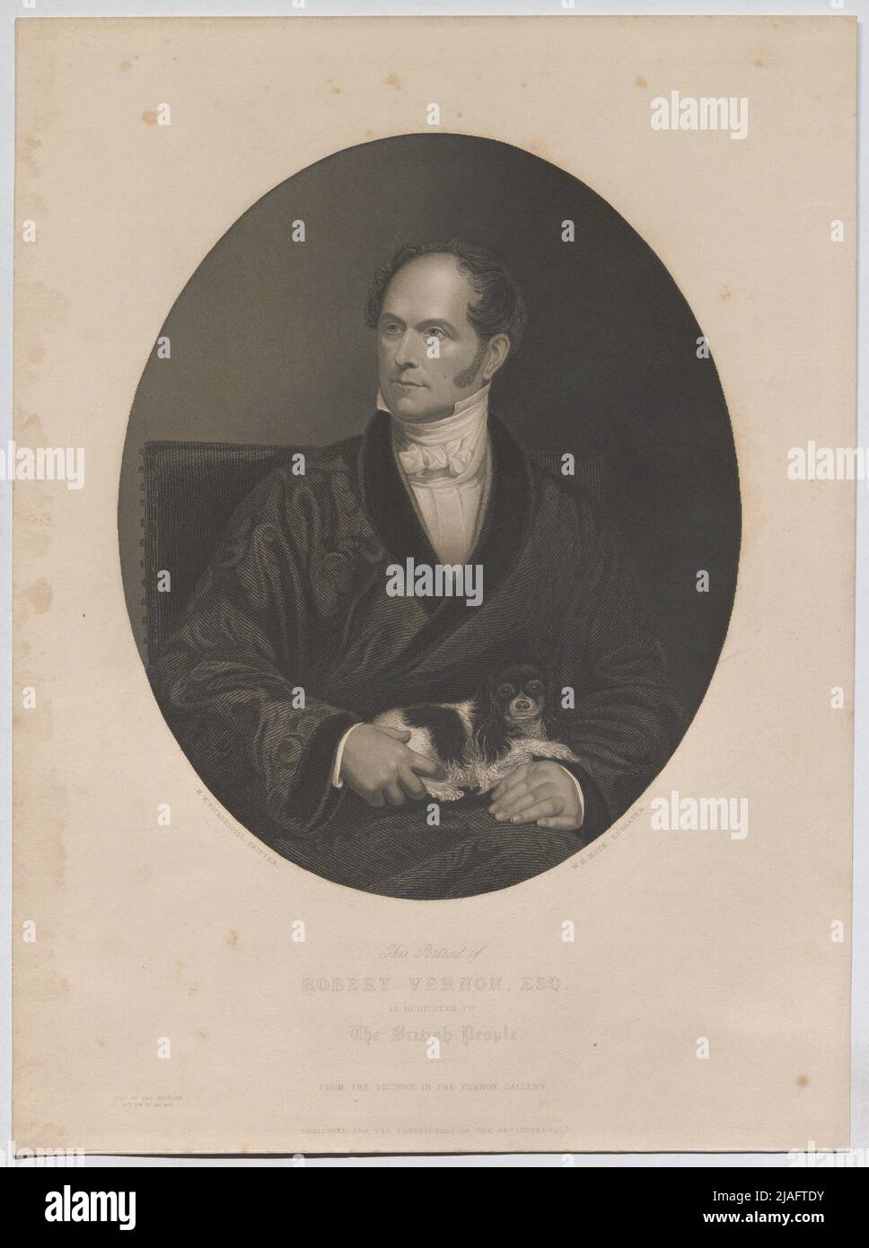 This Portrait of ROBERT VERNON, ESQ. is dedicated to the British People.'. Robert Vernon, britischer Patron und Kunstsammler. William Henry Mote (1803—1871), copper engraver Stock Photo