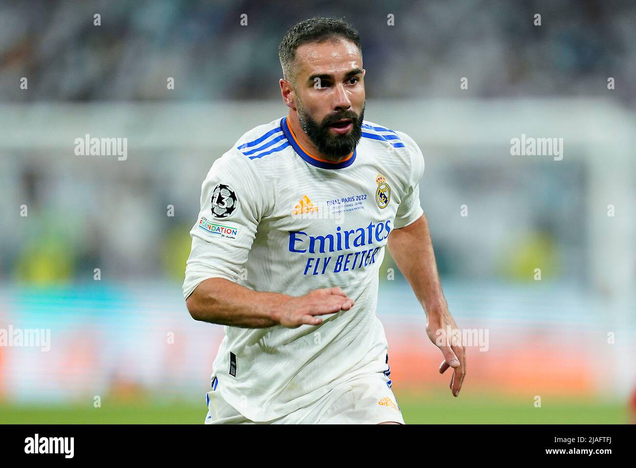Daniel Carvajal of Real Madrid during the UEFA Champions League Final match between Liverpool FC and Real Madrid played at Stade de France on May 28, 2022 in Paris, France. (Photo / Magma) Stock Photo