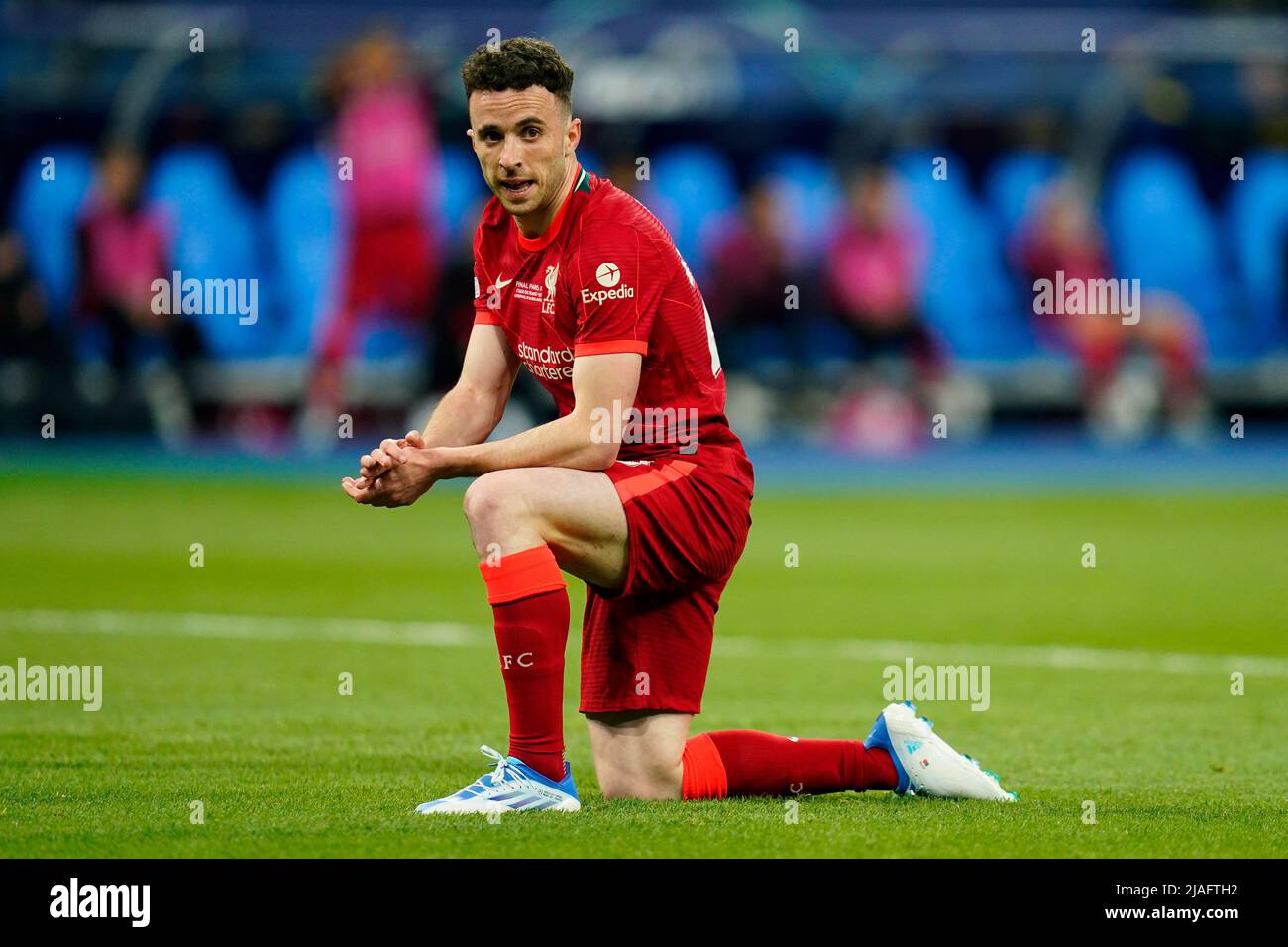 Diogo Jota of Liverpool FC during the UEFA Champions League Final match between Liverpool FC and Real Madrid played at Stade de France on May 28, 2022 in Paris, France. (Photo / Magma) Stock Photo